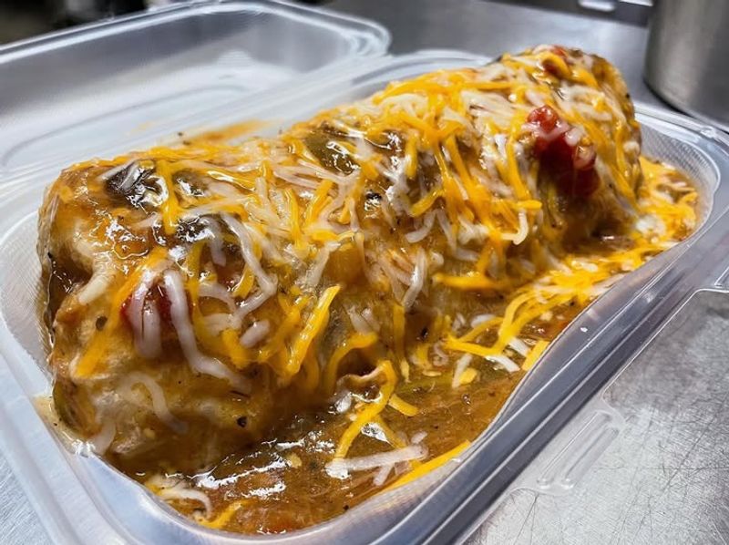 Oklahoma: Smothered Breakfast Burrito at Taco Stop