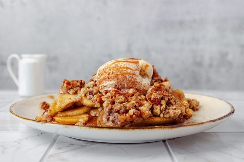 Apple Crisp With Vanilla Ice Cream