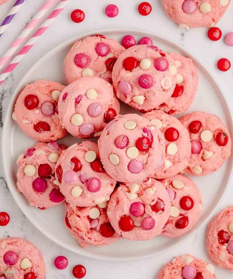 Strawberry Cake Mix Cookies