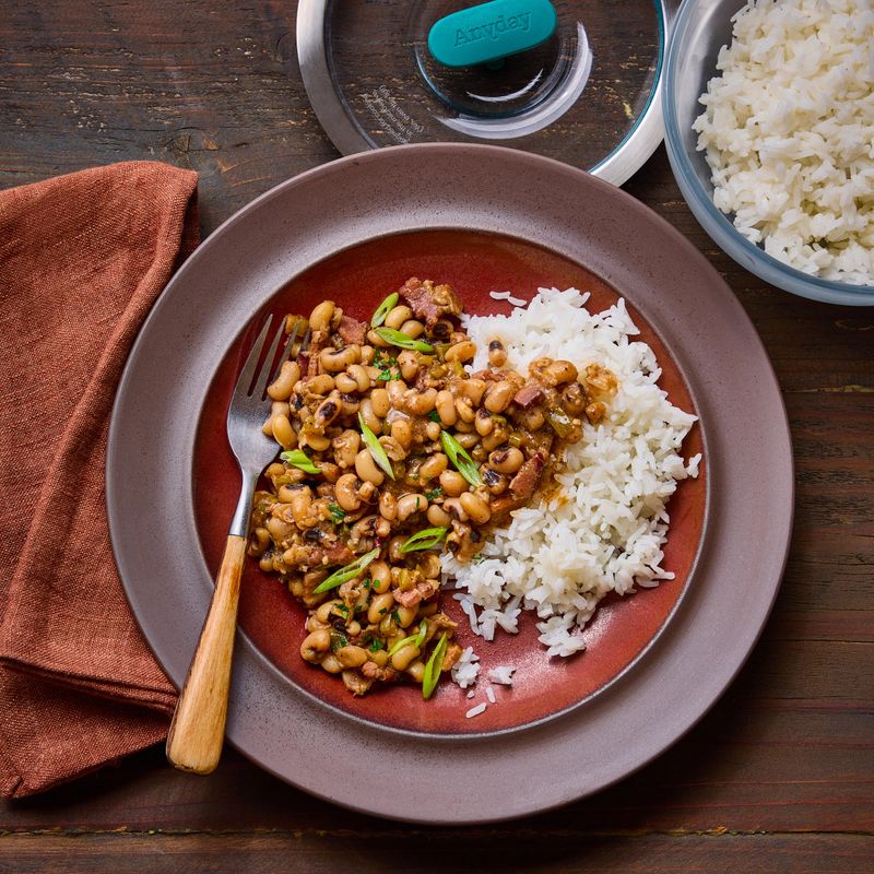 Black-Eyed Peas and Rice (Hoppin' John, New Orleans-Style)
