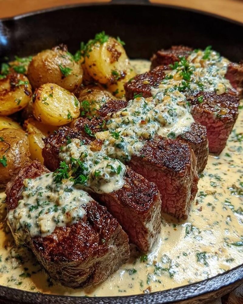 Steak With Garlic Butter And Simple Pan Sauce