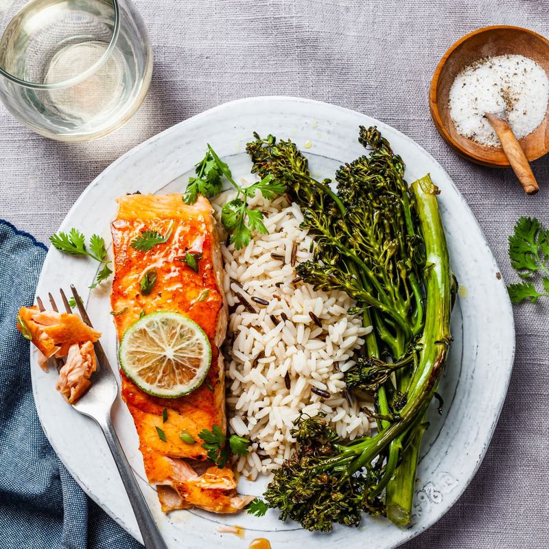 Honey Soy Salmon with Rice