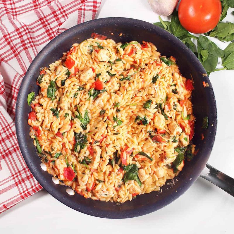 Tomato Basil Chicken and Orzo