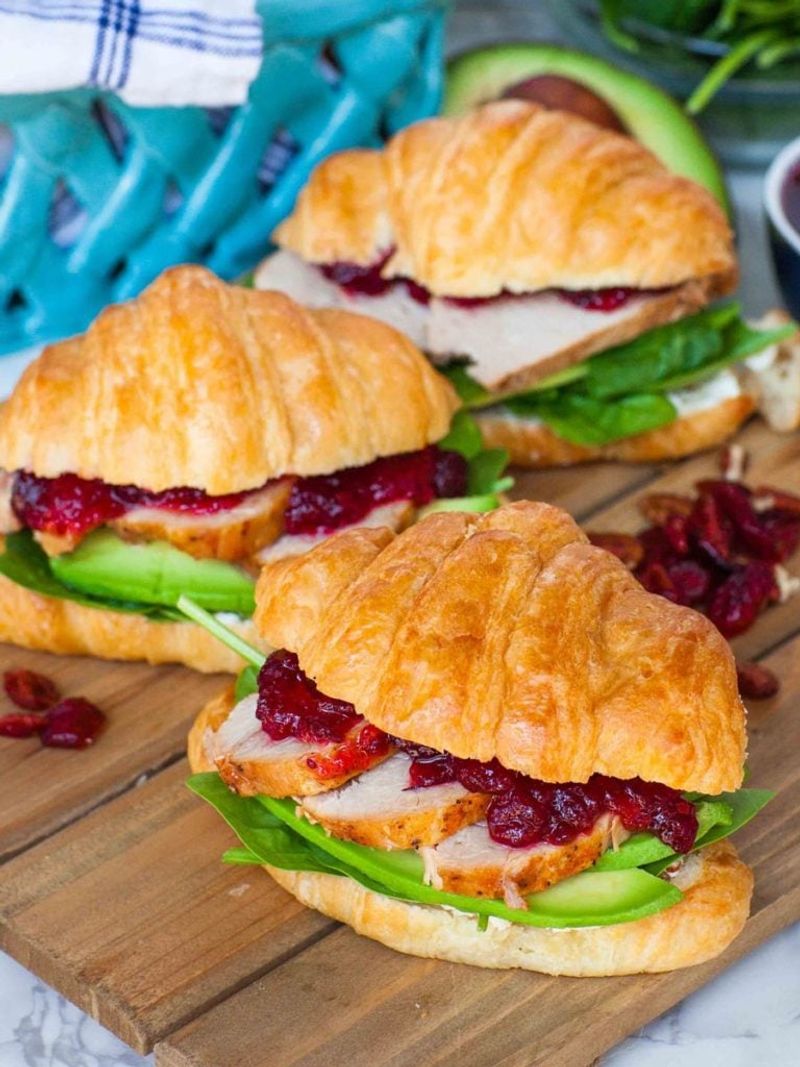 Turkey Cranberry Swiss Croissant Sandwiches
