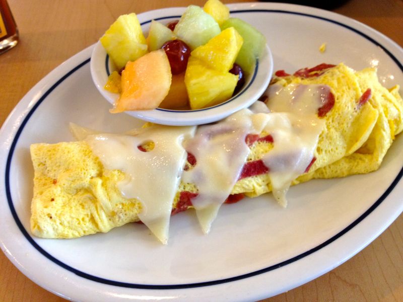 IHOP Eggs With Turkey Bacon and Fruit