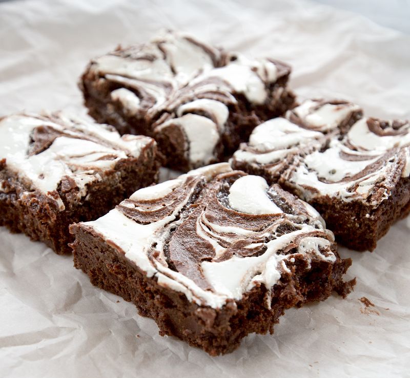 Marshmallow Cream Cheese Brownie Swirl