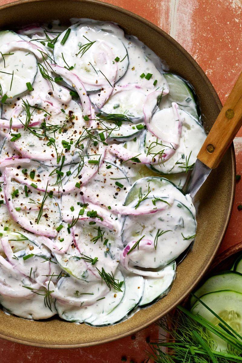 Creamy Greek Yogurt Cucumber Salad
