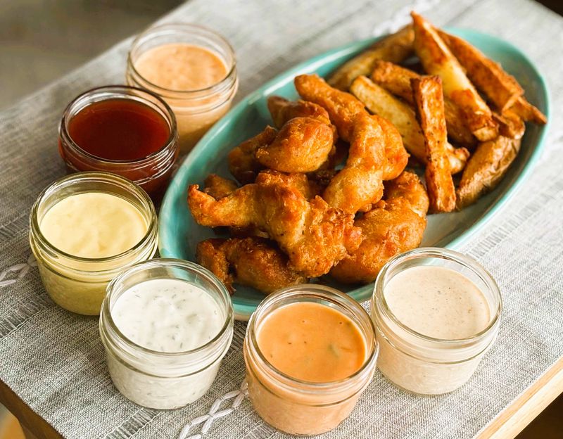 Crispy Chicken Nuggets With Dipping Sauces