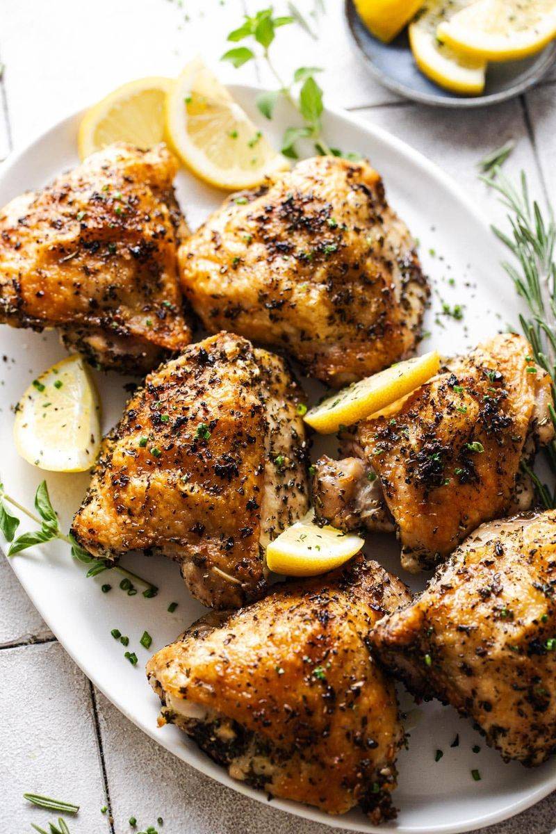 Lemon Herb Roasted Chicken Thighs
