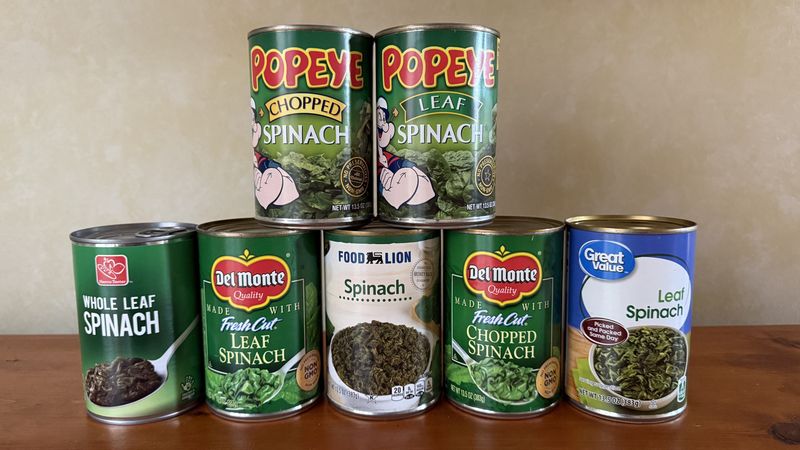 Canned spinach