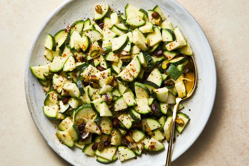 Zucchini Carpaccio With Pistachios and Mint