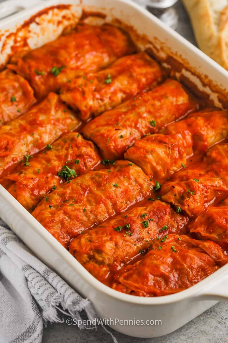 Stuffed Cabbage Rolls in Tomato Sauce