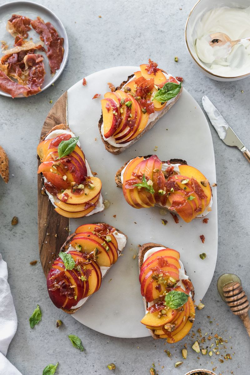 Prosciutto Peach Crostini