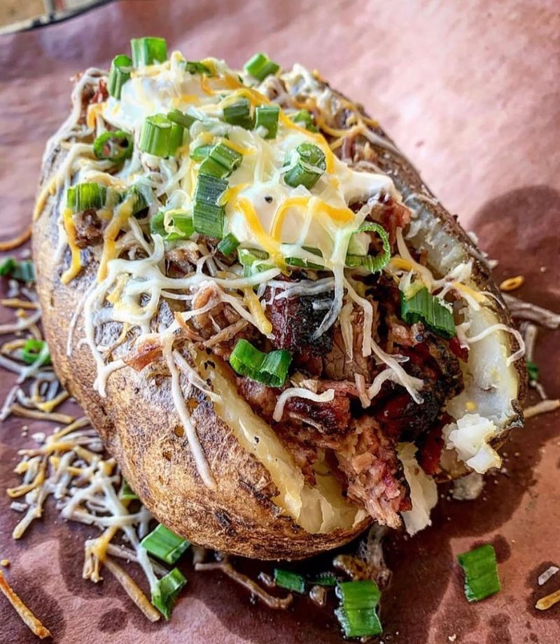 Super loaded baked potatoes