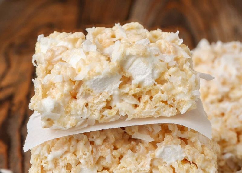 Toasted coconut Rice Krispie treats
