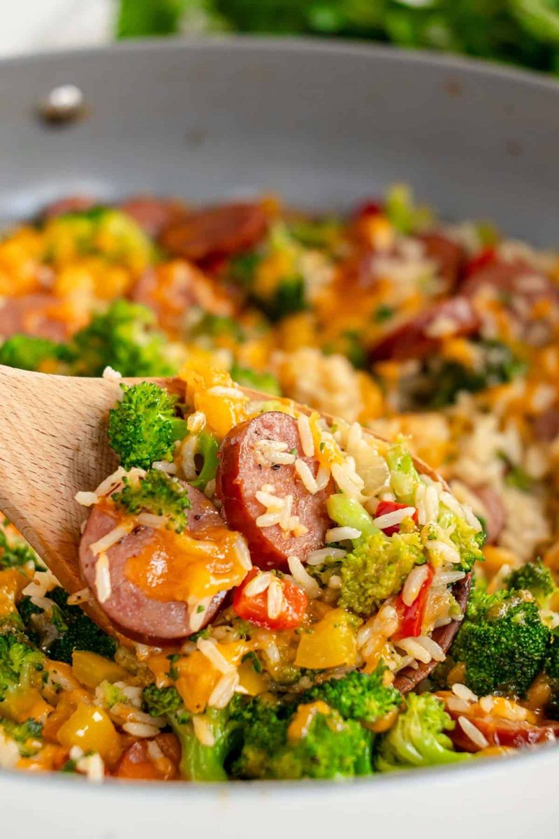 Cheesy Sausage and Rice Casserole
