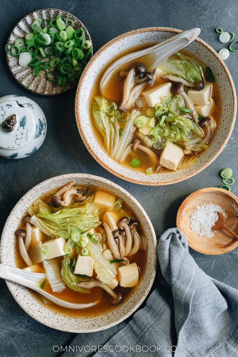 Gingery Cabbage Soup with Sesame Oil