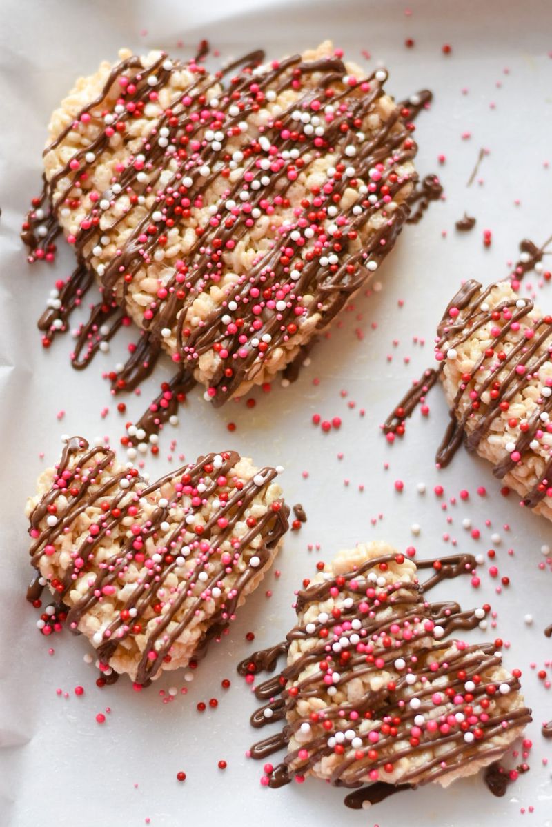Chocolate Drizzled Rice Krispies Treats