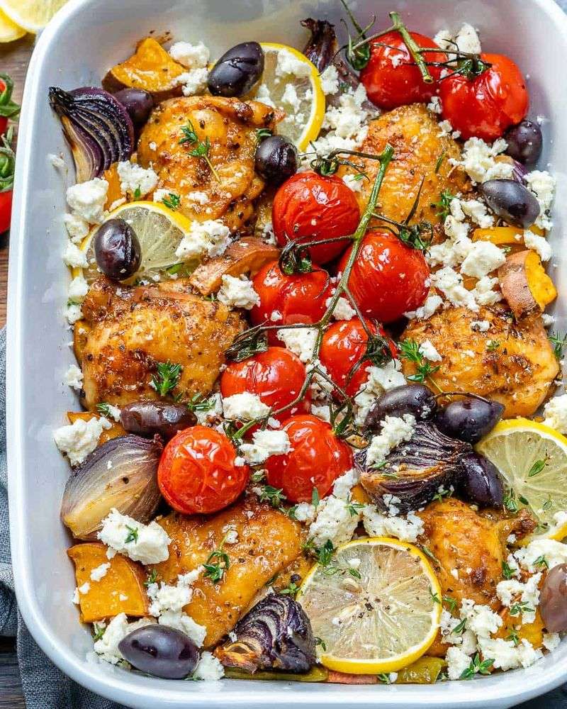 Greek Lemon Chicken And Feta Casserole