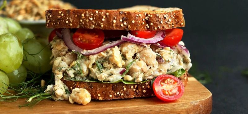 Vegan “Tuna” Chickpea Salad Sandwich