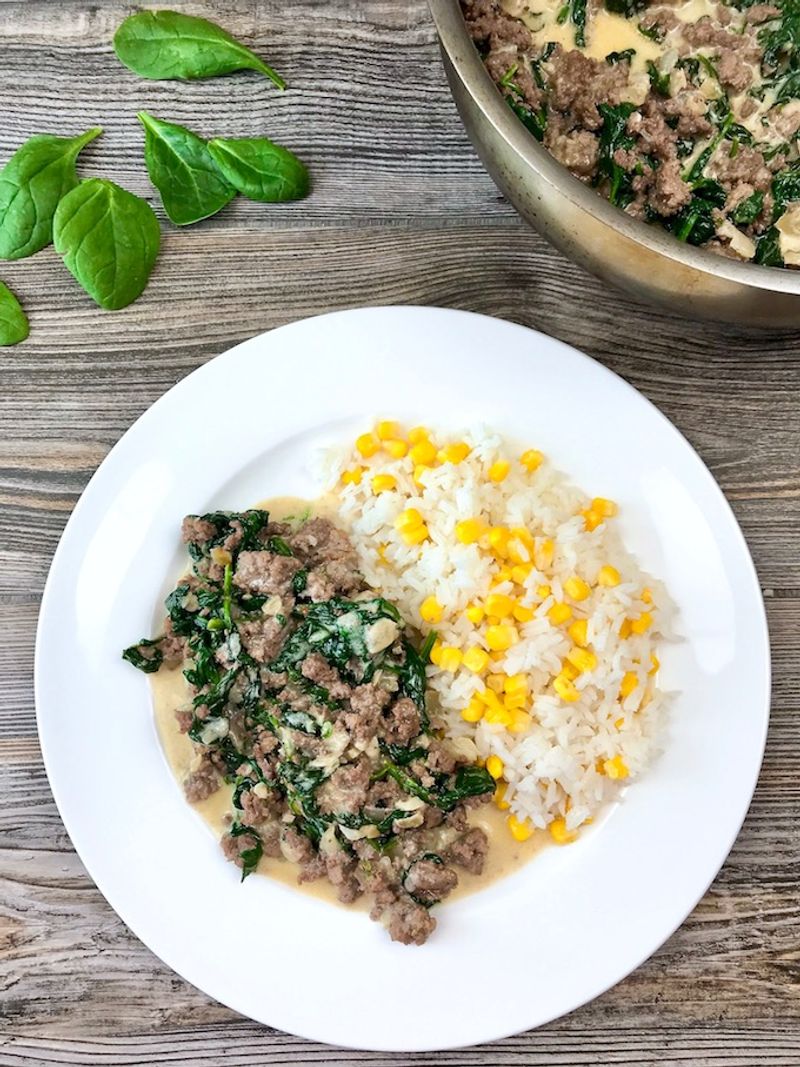 Ground Beef and Spinach Curry