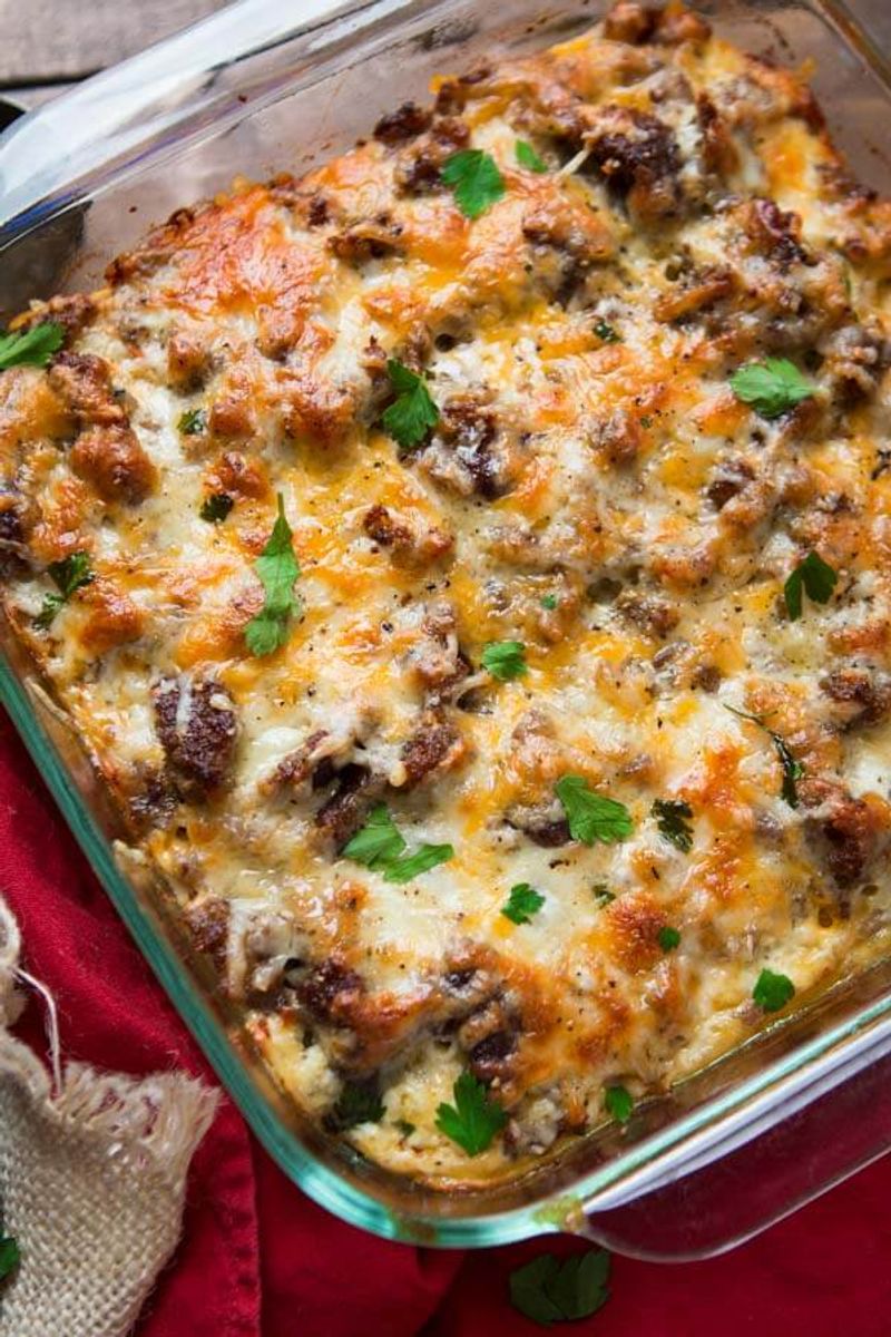 Sausage, Egg, And Hash Brown Breakfast Casserole