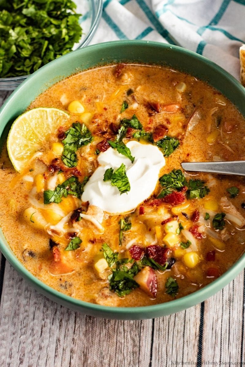 Spicy Southwest Chowder (Corn + Chicken or Beans)