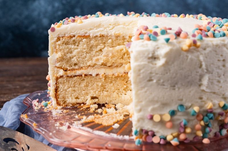 Buttercream-frosted layer cake