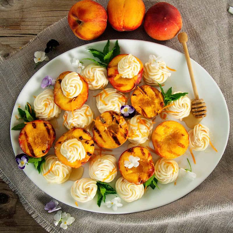 Grilled Peaches with Honey