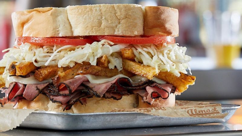 Primanti Bros. — Pastrami Sandwich with Fries and Slaw (Pittsburgh, PA)