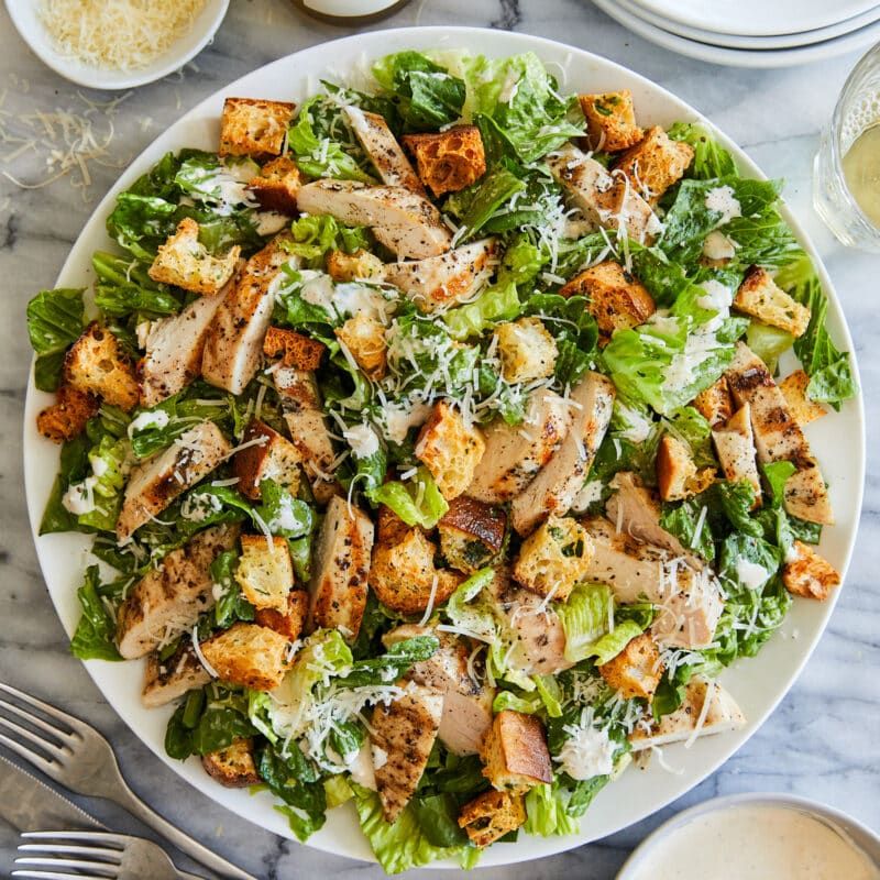 Chicken Caesar Salad with Dry Chicken