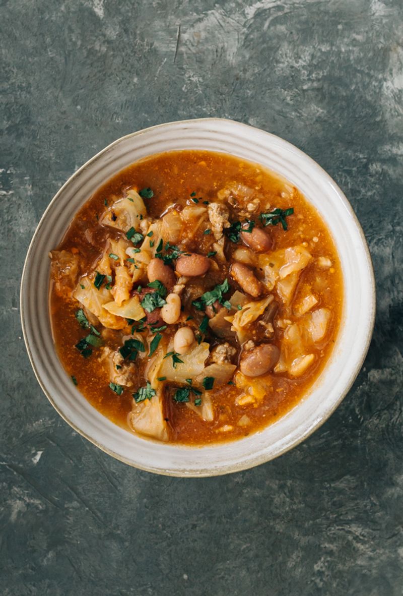 Sausage, Cabbage, And White Beans