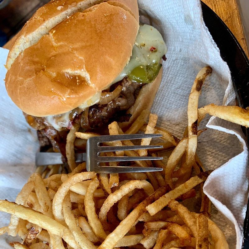 Oklahoma - Nic’s Grill Onion Fried Burger with Skinny Fries