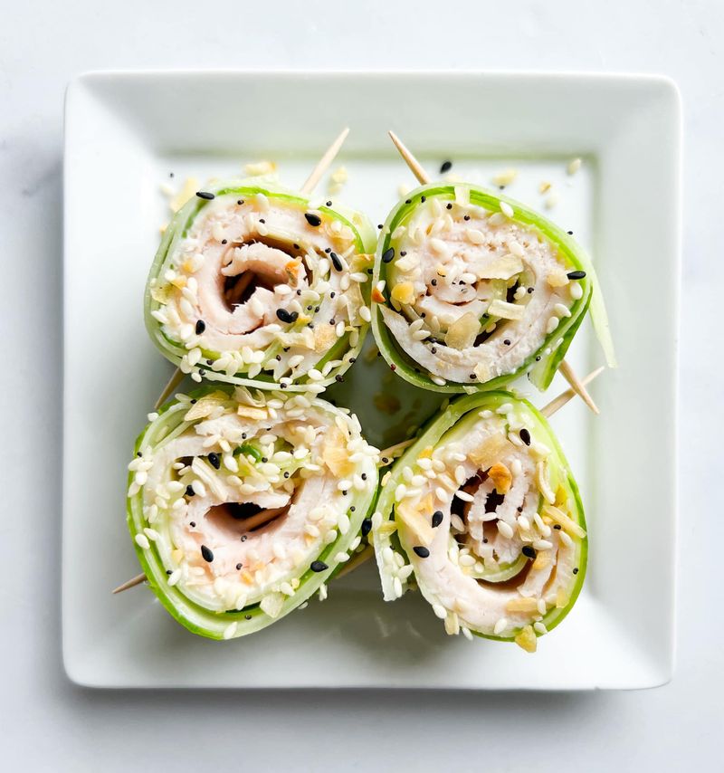 Turkey roll-ups with mustard