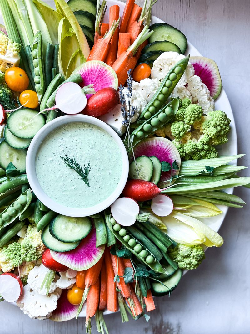 Veggie Tray With Green Goddess
