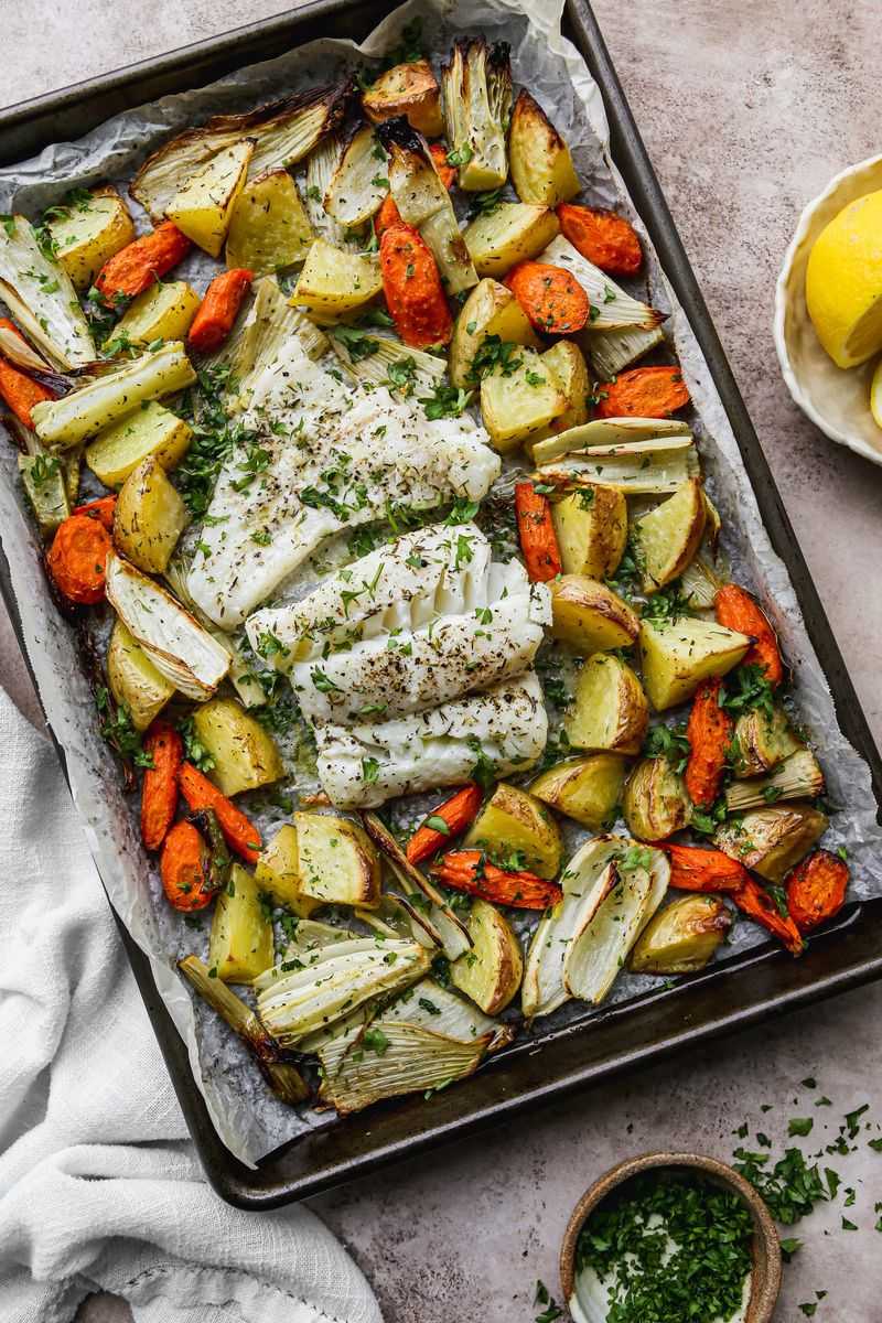 Sheet Pan Lemon Herb Cod