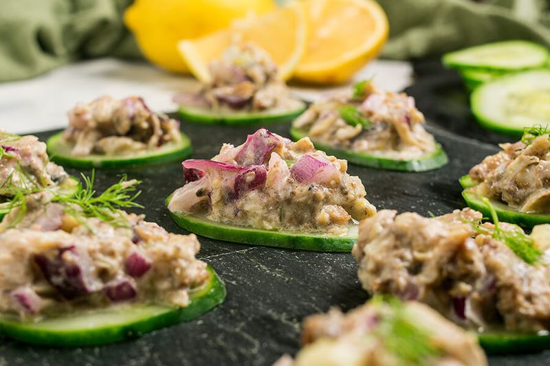 Sardines On Cucumbers