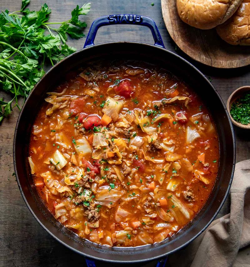 Spicy Sausage And Cabbage Soup