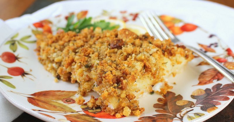 Baked Cod with Garlic Butter Crumbs