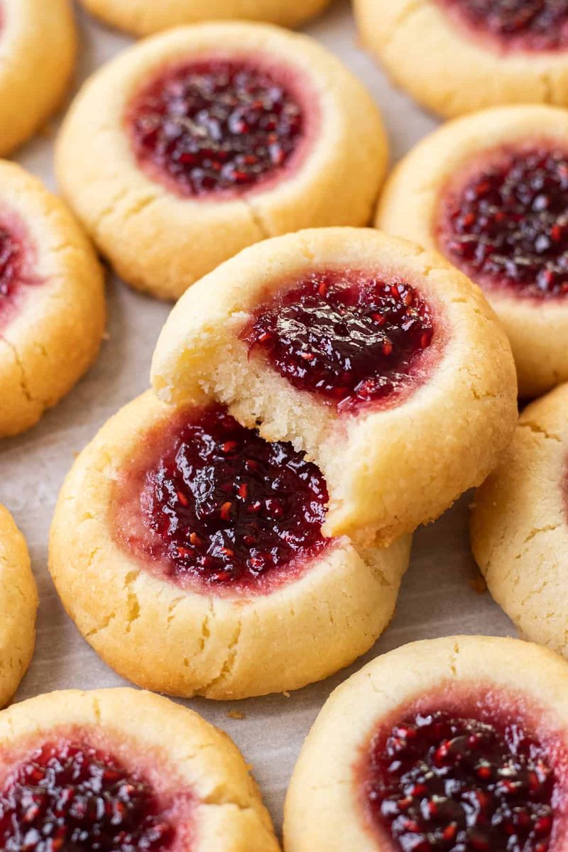 Raspberry Thumbprint Cookies