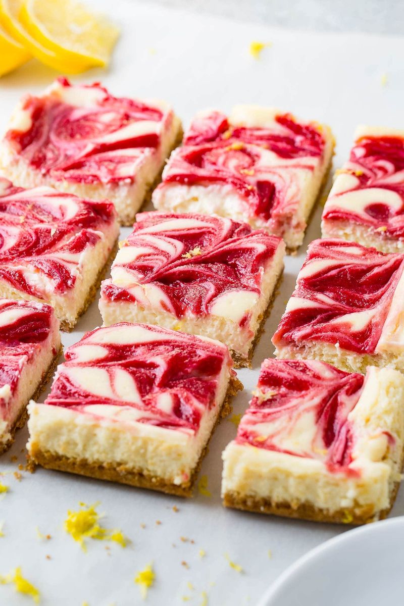 Raspberry Swirl Cheesecake Bars