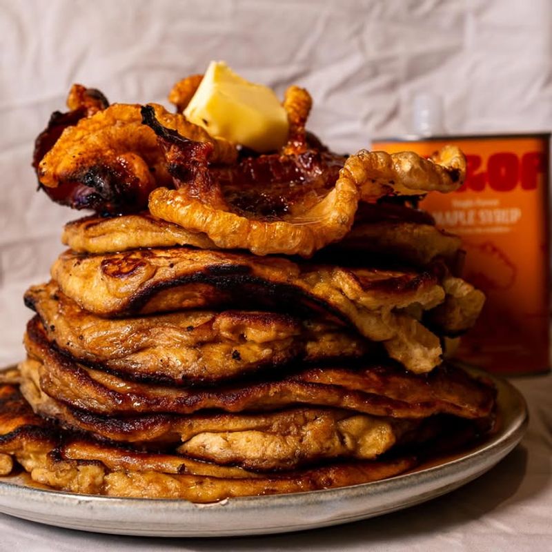 Bologna And Pancake Stack