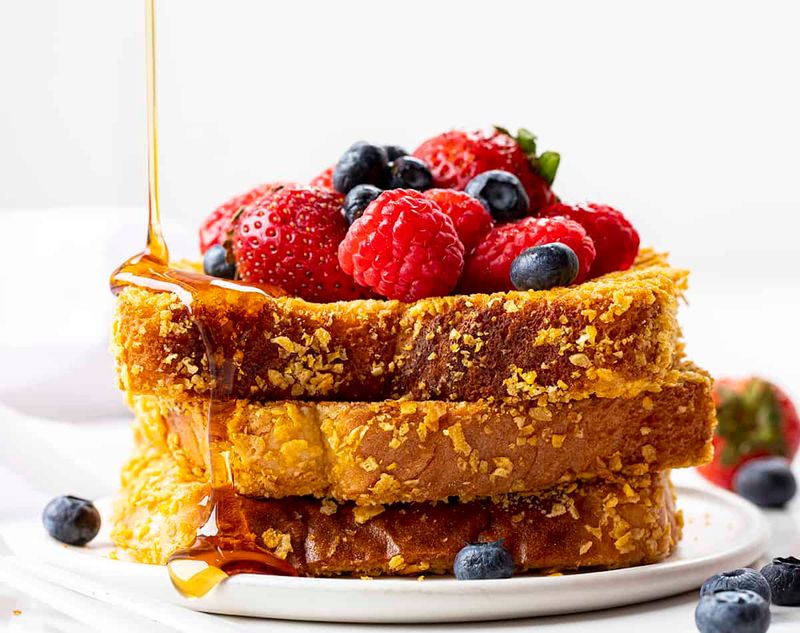 French Toast With Crunchy Cornflake Coating