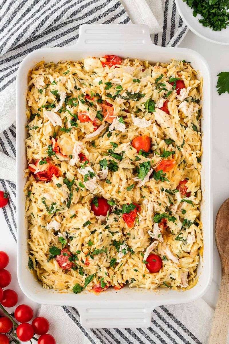 Chicken and Orzo Bake