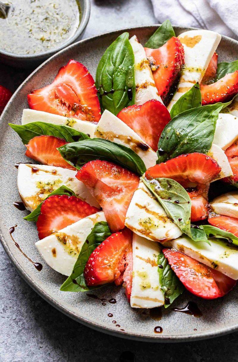 Strawberry Basil Caprese Salad