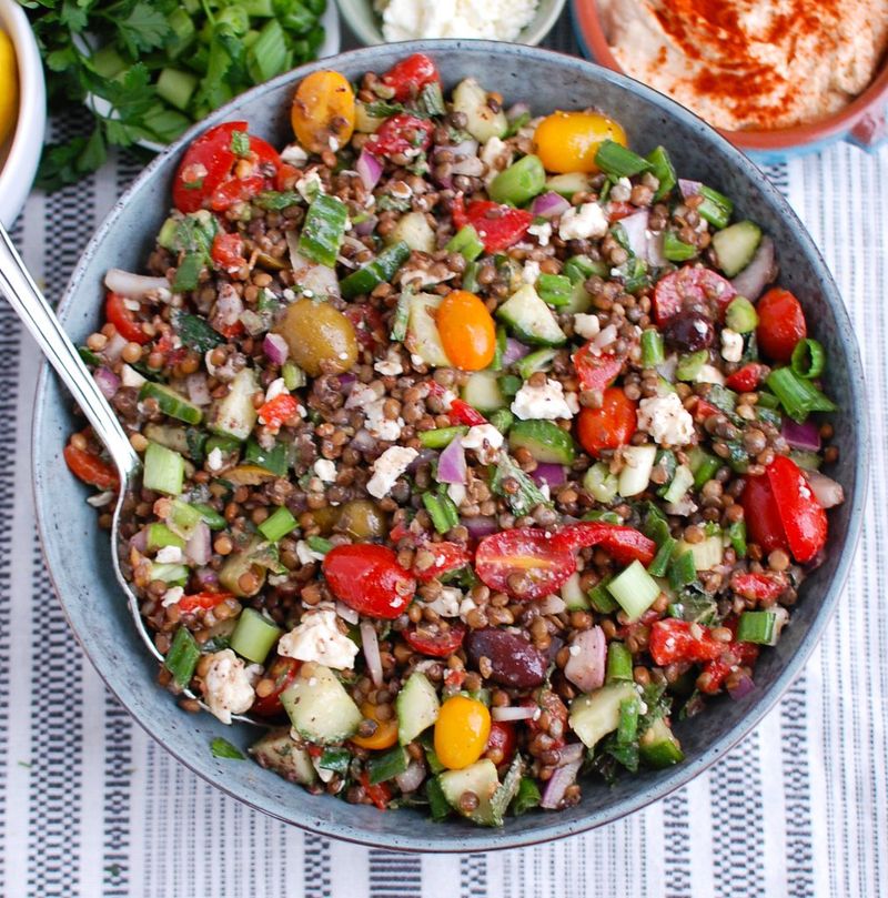 Mediterranean Lentil and Pasta Power Salad