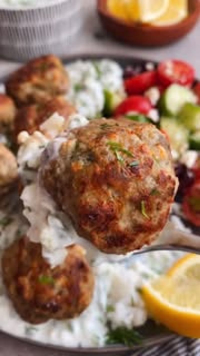 Greek-Style Turkey Meatballs with Tzatziki