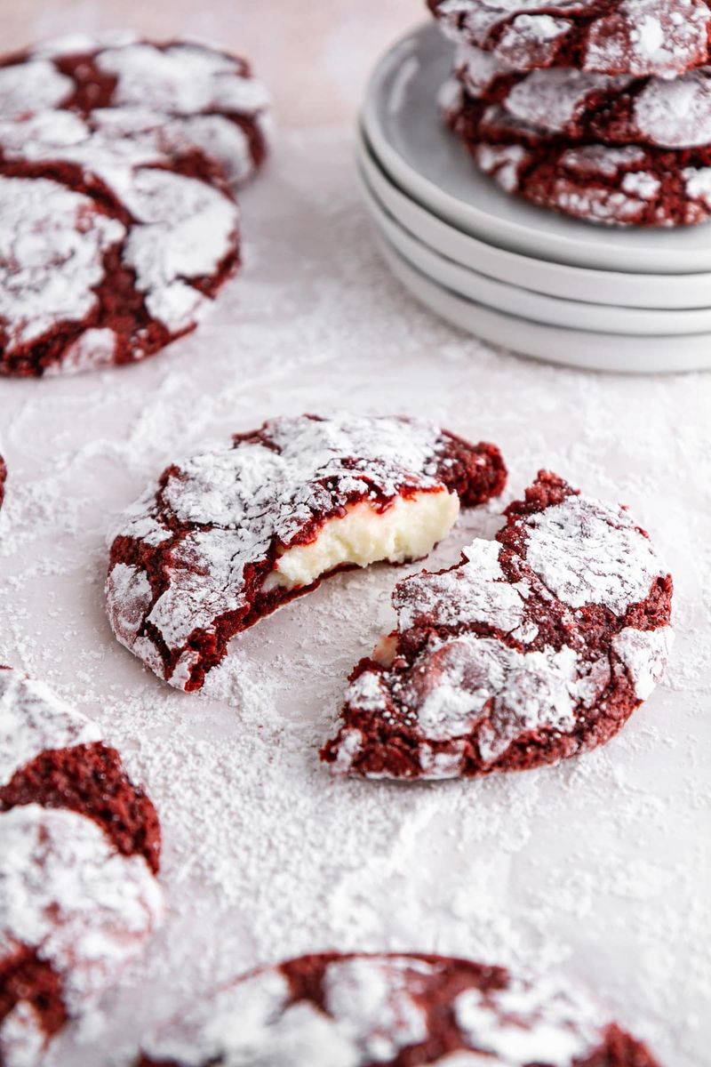 Red Velvet Crinkle Cookies