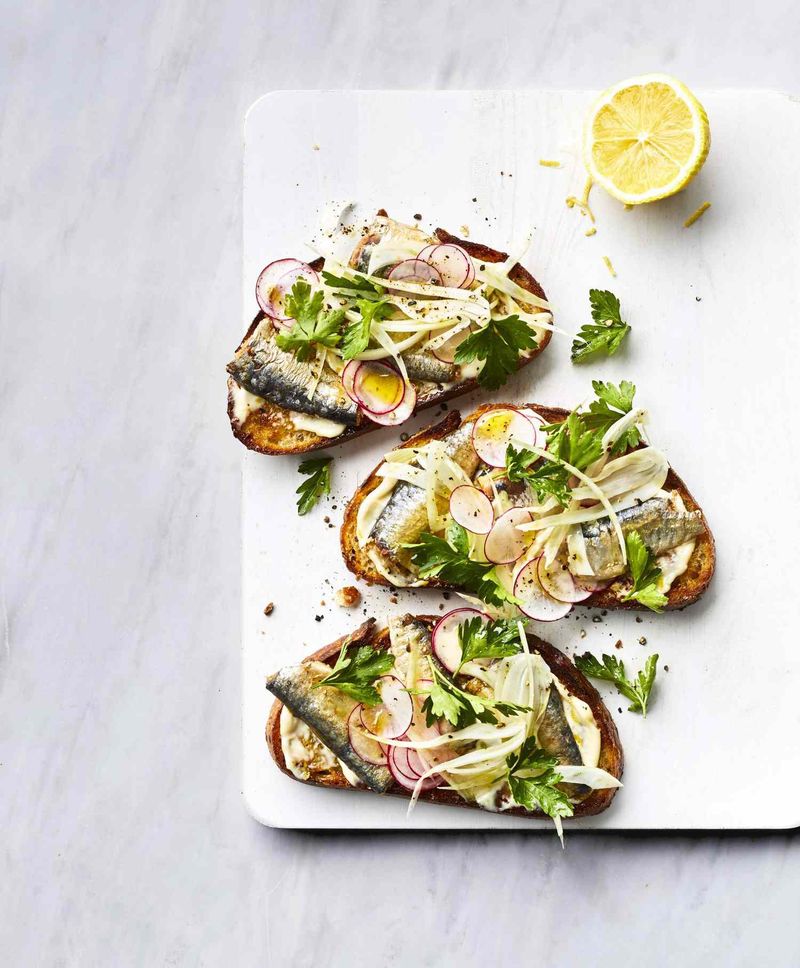Sardine Toasts With Salad