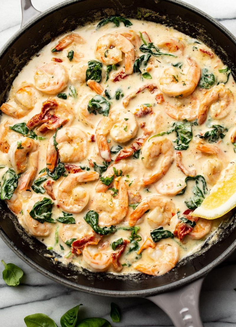 Creamy Tuscan Shrimp with Sun Dried Tomatoes